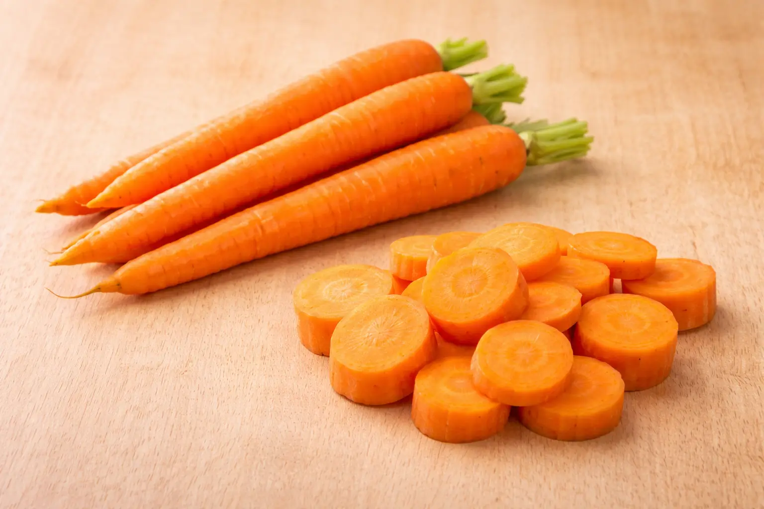 Fresh carrots, a crunchy low-calorie snack for dogs